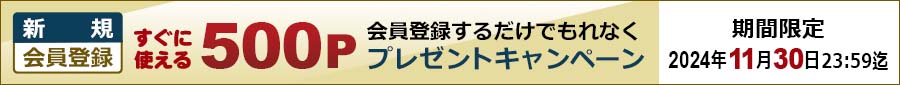 新規会員登録500ポイントプレゼントキャンペーン