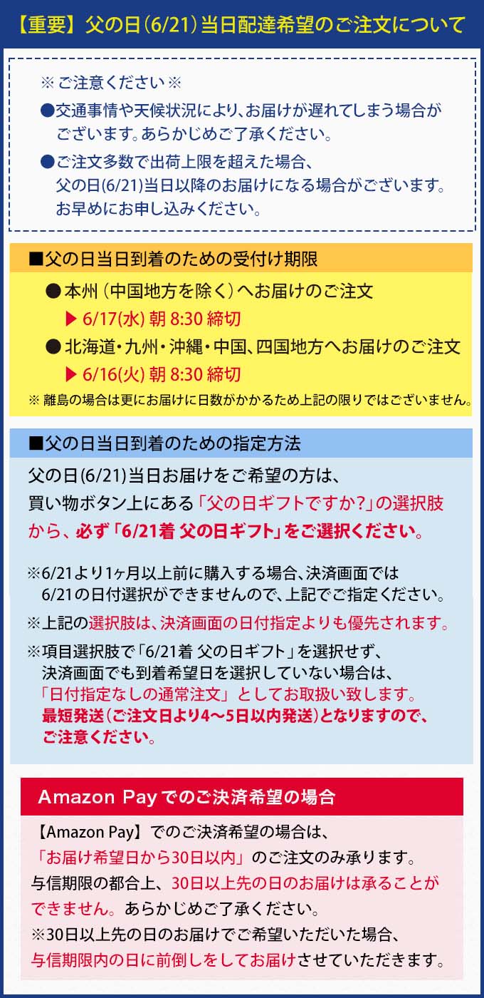 父の日当日配達希望のご注文について